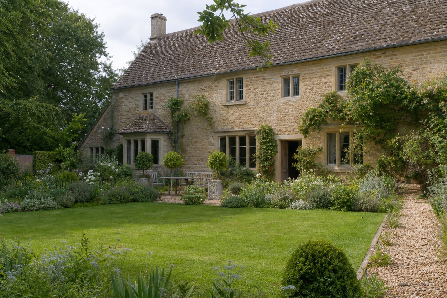 Opposite angle across the cottage garden approach