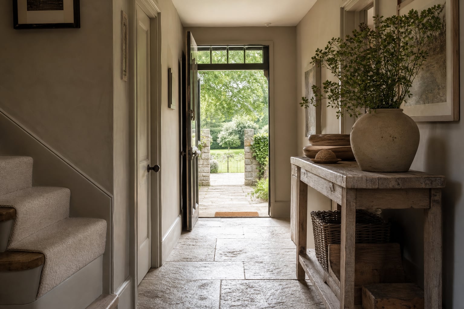 Doorway detail on honey limestone